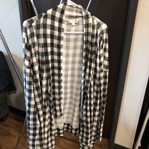 Black and white checkered cardigan